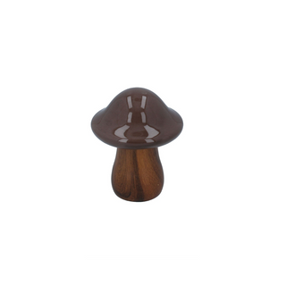 Bell Mushroom Ceramic Ornament Brown