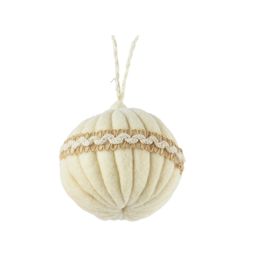 Wool White with Braid Detail Bauble