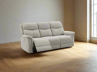 Faringdon 3 Seater Power Recliner Sofa - Beige Fabric