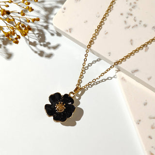 Peach Cherry Blossom Necklace | 18k gold plated necklace