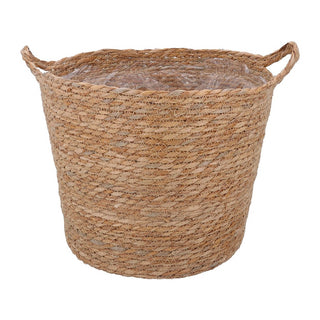 Natural Woven Straw Basket with Handles