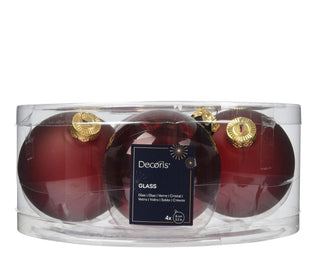 Oxblood Red Bauble Mix S/4
