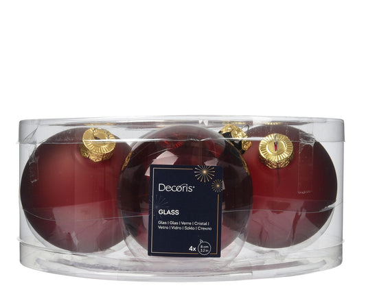 Oxblood Red Bauble Mix S/4