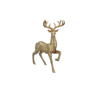 Embossed Gold Stag Prance Ornament