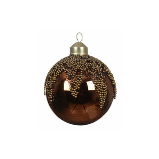 Shiny Espresso with Gold Bead Top Bauble