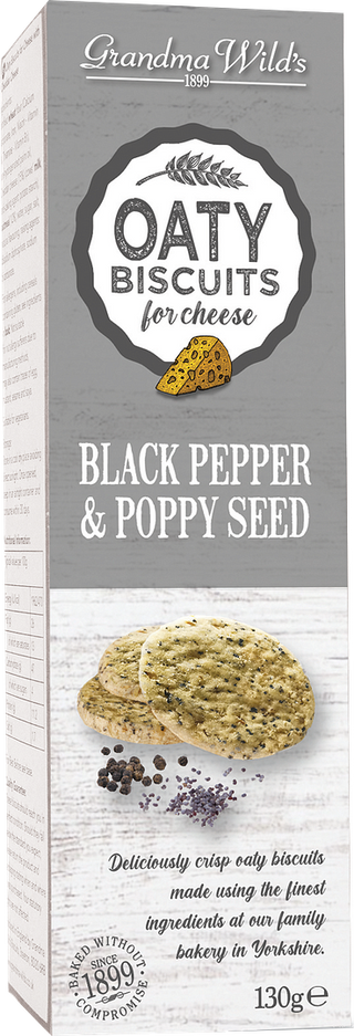 Blk Pep'& Poppy Seed Oaty Bisc 130g