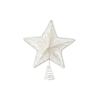 Winter White Glitter Star Tree Topper