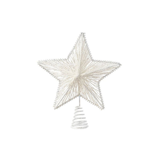 Winter White Glitter Star Tree Topper