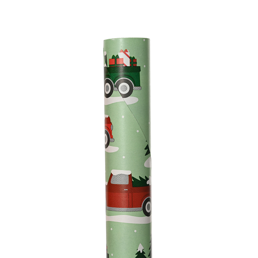 Green Trucks Wrapping Paper 5m