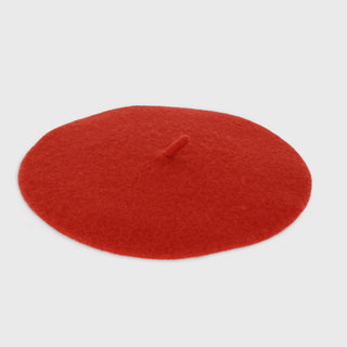 Fleur Wool Beret - Terracotta