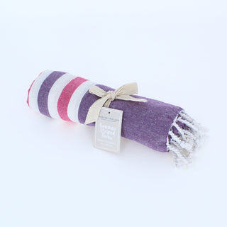 Purple & Raspberry Hamman Striped Towel