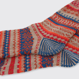 Hector Men's Fairisle Sock Red/Blue