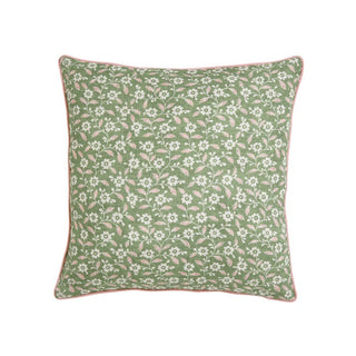 Folk Ditsy Cushion Green/Pink