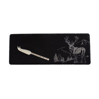 Scenic Stag Mini Slate Cheese Board & Knife Set