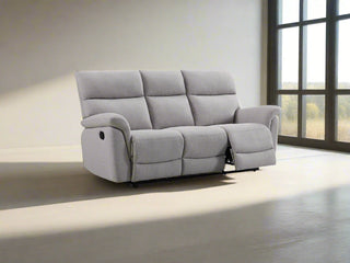 Phoenix 3 Seater Manual Recliner Sofa - Ash Fabric