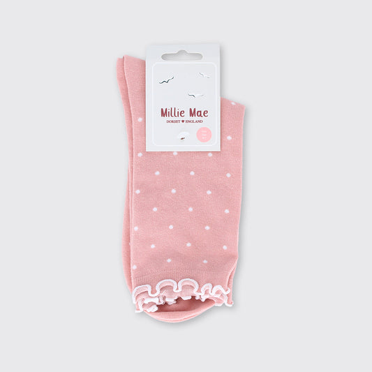 Small Spot Socks Pale Pink