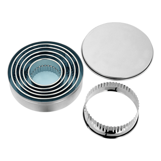 Judge Bakeware 6 Piece Round Crinkle Edge Cutters