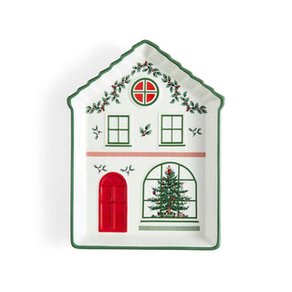 Christmas Tree Village Green Border Tray