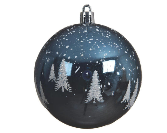 Night Blue Snowy Forest Shatterproof Bauble