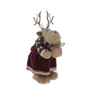 Moose with Red Dress Decoration