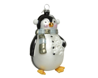 Penguin Glass Glitter Decoration