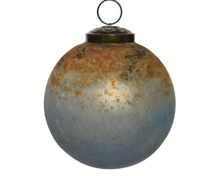 Antique Misty Blue with Copper Glass Bauble