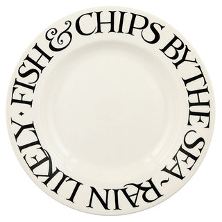 Black Toast Fish & Chips 10 1/2 Inch Plate 