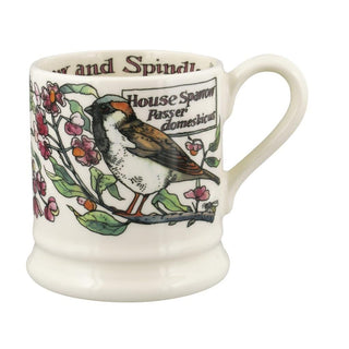 Birds In The Hedgerow Spindle & House Sparrow 1/2 Pint Mug