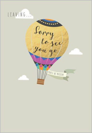 Hot Air Balloon Leaving Card