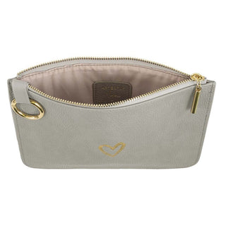 Grey Heart Cosmetic Bag