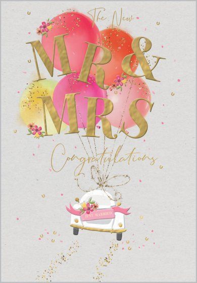 Mr & Mrs Wedding Car Card