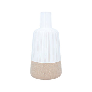 White Demi Glazed Decorative Bottle Vase Small