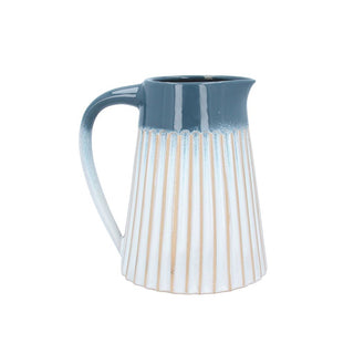 Blue Ombre Ceramic Ribbed Jug Small