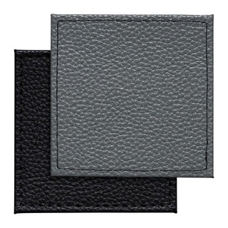 Denby Black Grey Reversible Faux Leather Coasters Set of 4