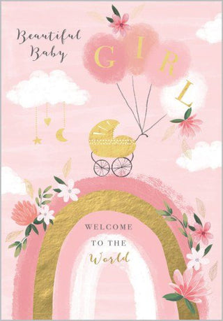 Baby Girl Rainbow Card