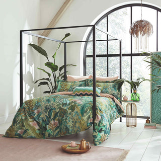 Floreana Double Duvet Cover Fig Leaf & Coral