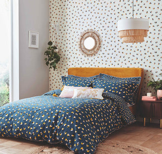 Leopard Dots King Duvet Cover Set Denim/Milkshake