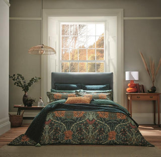 Honeysuckle & Tulip Single Duvet Cover Mulberry & Teal