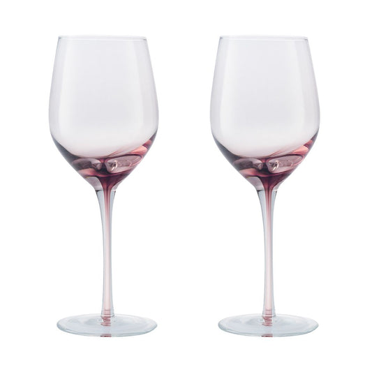 Denby Set of 2 Colours Pink Red Wine Glasses