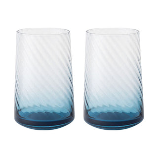 Denby Contemporary Fluted Blue Large Tumblers Set of 2