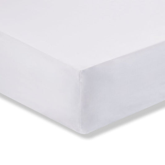Bianca 400 Thread Count Cotton Sateen Single Fitted Sheet White