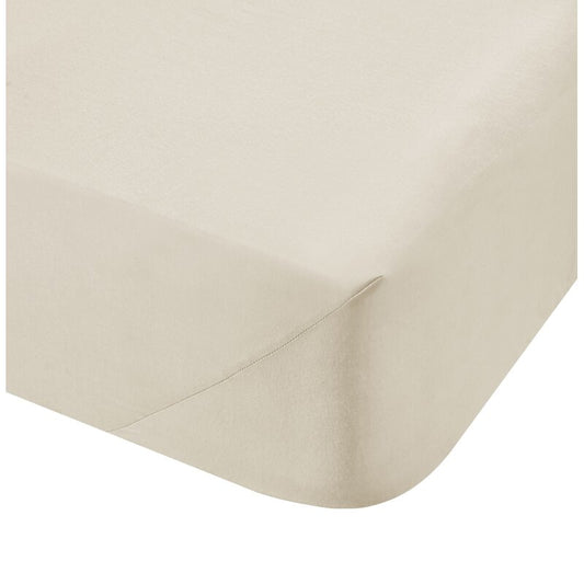 Bianca 400 Thread Count Cotton Sateen Single Fitted Sheet Oyster