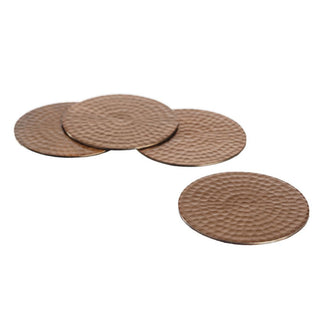 Hammered Copper Coasters - Set of 4