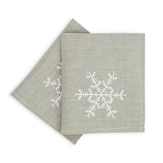 Napkin Linen Snowflake Sterling 2Pk