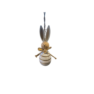 White & Gold Hanging Bunny