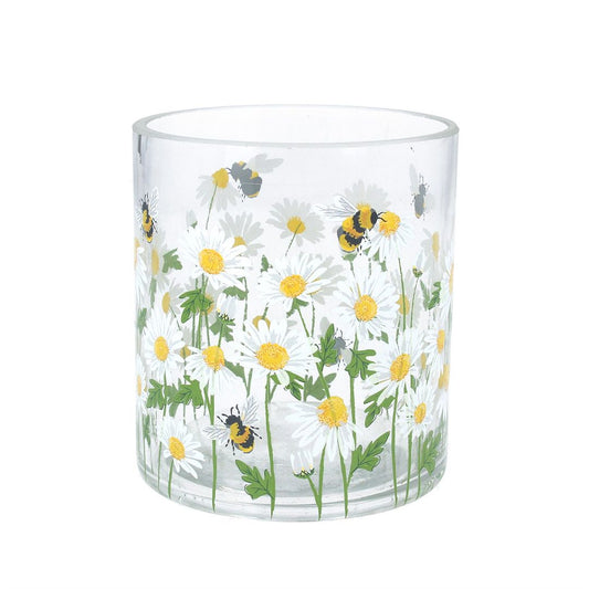 Daisy Bee Small Glass Candle Jar