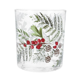 Fir & Berry Glass Tea Light Pot, Sml