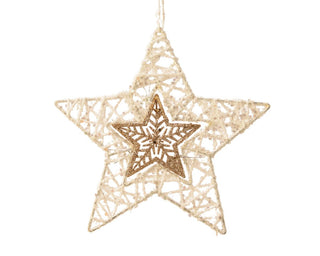 Champagne and Gold Glitter Star Decoration