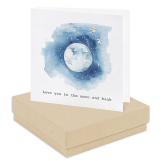 Boxed Love You To The Moon Earring Card