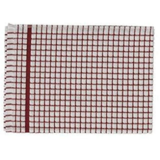 Burgandy Check Tea Towel